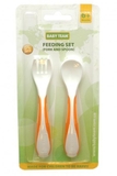 Вилочка и ложечка с нескользящими ручками Baby Team, оранжевый (6105) - Pampik