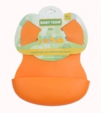 Нагрудник резиновий Baby Team, помаранчевий (6500) - Pampik