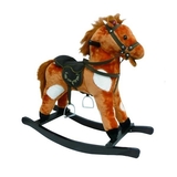 Лошадка-качалка с музыкой Rock my Baby, коричневый с белым (JR603) - Pampik - 2