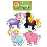 Бебі пазли Vladi Toys Ферма, 4 шт. (VT1106-51) - Pampik