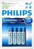 Батарейка мизинчиковая Philips Extreme life plus АAА (1,5V), 4 шт. - Pampik