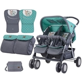Прогулянкова коляска Lorelli (Bertoni) Twin Friends, зелений з сірим - Pampik - 2