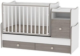 Кроватка-трансформер Lorelli (Bertoni) Trend Plus, серый с белым (19204) - Pampik
