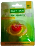 Пустышка латексная ортодонтическая Baby Team, желтый (3200) - Pampik