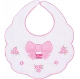 Слинявчик Sevi bebe Бант, білий з рожевим (28) - Pampik
