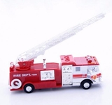 Машинка металева Goki Пожежна машина Бочка, зі сходами, білий (12115G-3) - Pampik