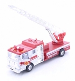 Машинка металева Goki Пожежна машина, зі сходами, білий, 17,5 см (12115G-1) - Pampik