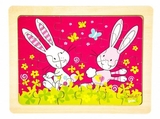 Пазл дерев'яний Goki Кролики Susibelle, 24 елемента (57506-5) - Pampik