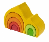 Конструктор дерев'яний NIC Будинок Габлі, жовтий (NIC523022) - Pampik