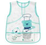 Нагрудник BabyOno Active Baby Кот-повар, мятный с белым (839) - Pampik