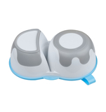 Тарелка двухсекционная BabyOno, с ложкой, голубой (1067) - Pampik - 4