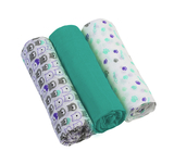 Багаторазова пелюшка BabyOno, муслін, 70х70 см, бірюзовий з білим, 3 шт. (348/05) - Pampik