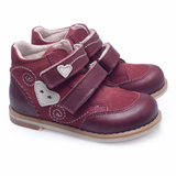 Черевики Theo Leo для дівчаток, нубук, р.18, бордовий (262_18) - Pampik