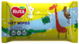 Влажные салфетки Ruta Selecta Веселые зверята, с экстрактом алоэ, 60 шт. - Pampik