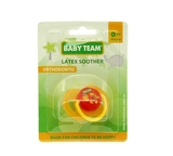 Пустушка латексна ортодонтична Baby Team, помаранчевий (3200) - Pampik - 3