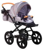 Універсальна коляска 2 в 1 Adamex Sofia Happy collection H7, сірий з помаранчевим (621592) - Pampik - 4