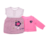 Комплект для дівчинки Фламінго, стрейч-кулір, р.68, рожевий з сірим (131-420) - Pampik