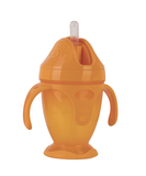 Поїльник з трубочкою і ручками Baby Team, 220 мл, помаранчевий (5011) - Pampik