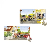 Набор пазлов Janod Велосипед Метта, 2 шт. (J02766) - Pampik