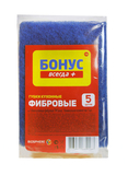 Губки кухонні фіброві Бонус Стандарт, 5 шт. (15501500) - Pampik