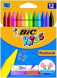 Цветные мелки BIC Plastidecor, восковые, 12 шт. (920299) - Pampik