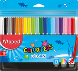 Фломастеры Maped Color Peps Ocean, 18 цветов (MP.845721) - Pampik