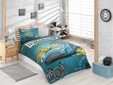 Комплект постельного белья Hobby Ranforce Racing, ранфорс, бирюзовый (30807_1,5) - Pampik