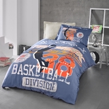 Комплект постільної білизни Luoca Patisca Ranforce Basketball, ранфорс, 220х160 см, фіолетовий (78353) - Pampik