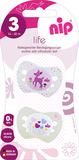 Пустышка Nip Чудесная жизнь № 3, силиконовая, 16-32 мес., 2 шт., белый с молочным (31303) - Pampik - 5