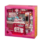 Набір меблів для ляльок Our Generation Кухня для гурманів, 94 шт., червоний (BD37086Z) - Pampik - 4