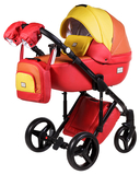 Універсальна коляска 2 в 1 Adamex Luciano Q269, червоний з жовтим (621907) - Pampik