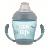 Кружка-непроливайка Canpol Babies Sea Life, с силиконовым носиком, 230 мл, серый (56/501_grey) - Pampik