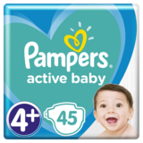 Підгузки Pampers Active Baby 4+ (10-15 кг), 45 шт. - Pampik