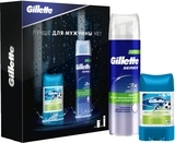 Подарочный набор Gillette Series Sensitive, гелевый антиперспирант-дезодорант + пена для бритья - Pampik