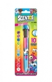 Многоцветная ароматная шариковая ручка Scentos Волшебное настроение, 10 цветов, голубой корпус (41250) - Pampik