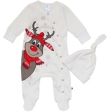 Комплект Minikin Олень, бавовна, р.56, молочний (1830303) - Pampik