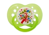 Пустушка силіконова Lindo Дерево, кругла, 12+ міс., салатовий з білим (А 31/12+ зел) - Pampik