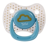 Пустушка силіконова Lindo, кругла, з ковпачком, 12+ міс., блакитний (Li401/12+блак) - Pampik