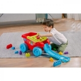 Тележка-каталка Mega Bloks Сортируем кубики, голубой с красным (FVJ47) - Pampik - 4