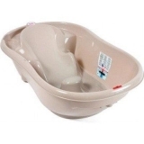 Детская ванночка OK Baby Onda New Style, с термодатчиком, сливом и горкой, серый, 93 см (38232035) - Pampik