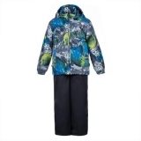 Комплект Huppa Yoko Gray Pattern/Dark Gray, поліестер, р.122, сірий (41190014-92148-122) - Pampik