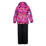 Комплект Huppa Yonne Fuchsia Pattern/Black, полиэстер, р.116, фуксия с черным (41260014-91263-116) - Pampik