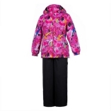 Комплект Huppa Yonne Fuchsia Pattern/Black, поліестер, р.80, фуксія з чорним (41260014-91263-080) - Pampik