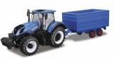Автомодель Bburago Farm Трактор New Holland с прицепом (18-44067) - Pampik