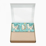 Багаторазова пелюшка Cosas Єдиноріг, бязь, 100х80 см, м'ятний з бежевим, 2 шт. - Pampik - 2