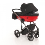 Універсальна коляска 2 в 1 Junama Diamond S-line 01, чорний з червоним (JD-SL-01) - Pampik - 5