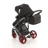 Універсальна коляска 2 в 1 Junama Diamond S-line 01, чорний з червоним (JD-SL-01) - Pampik - 10