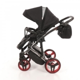 Універсальна коляска 2 в 1 Junama Diamond S-line 01, чорний з червоним (JD-SL-01) - Pampik - 7