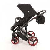 Універсальна коляска 2 в 1 Junama Diamond S-line 01, чорний з червоним (JD-SL-01) - Pampik - 6