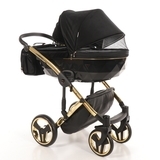 Універсальна коляска 2 в 1 Junama Diamond S-line 02, чорний з золотим (JD-SL-02) - Pampik - 4